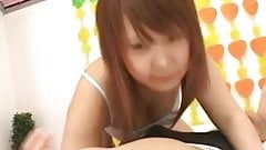 Ichigo sucks cock and swallows jizz